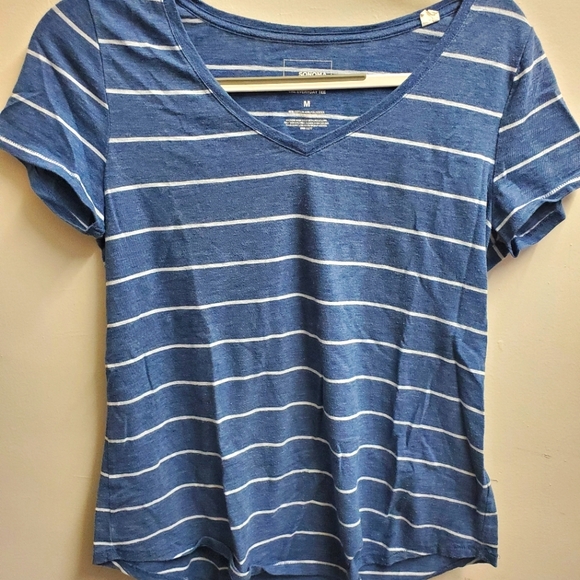 Blue and white stripe T shirt - Picture 1 of 1